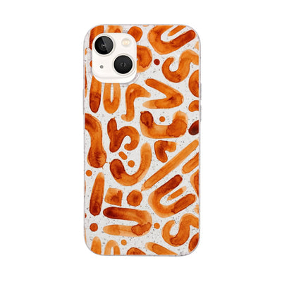 iPhone 13 mini Hülle - orange - "buchstabensuppe" - nachhaltig