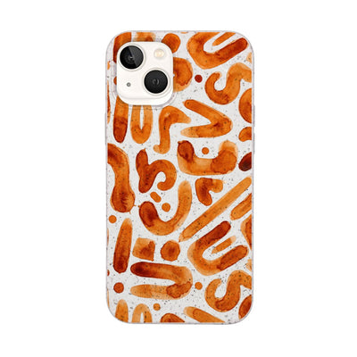 iPhone 13 mini Hülle - orange - "buchstabensuppe" - nachhaltig