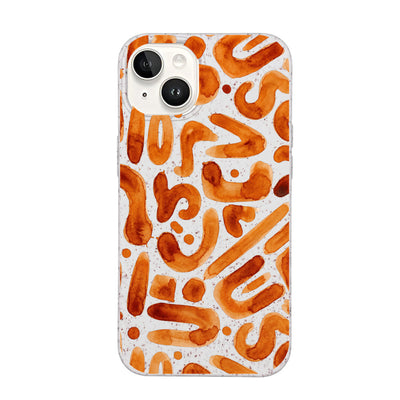 iPhone 14 Hülle - orange - "buchstabensuppe" - nachhaltig