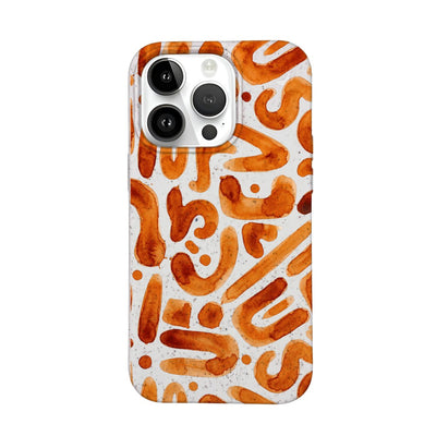 iPhone 14 pro Hülle - orange - "buchstabensuppe" - nachhaltig