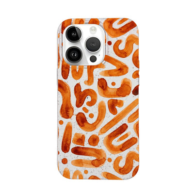 iPhone 14 pro max Hülle - orange - "buchstabensuppe" - nachhaltig