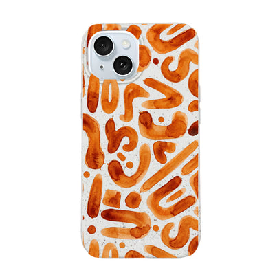 iPhone 15 Hülle - orange - "buchstabensuppe" - nachhaltig