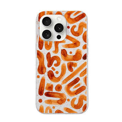 iPhone 15 pro max Hülle - orange - "buchstabensuppe" - nachhaltig