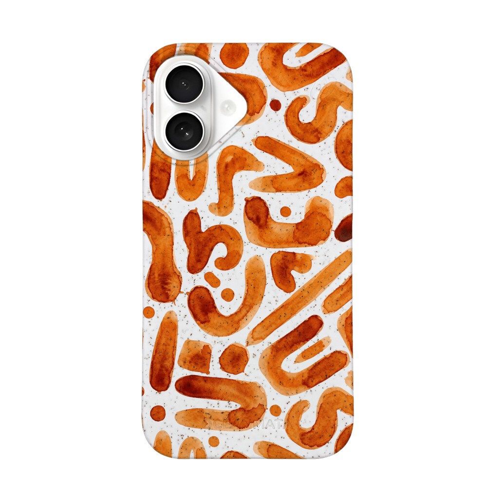 Biologisch abbaubare Handyhülle iPhone 16 Buchstabensuppe — kompostierbar — Vorderseite