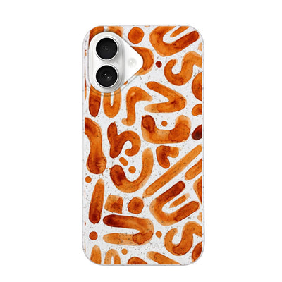 iPhone 16 Hülle - orange - "buchstabensuppe" - nachhaltig