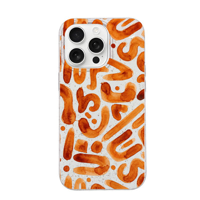 iPhone 16 pro Hülle - orange - "buchstabensuppe" - nachhaltig