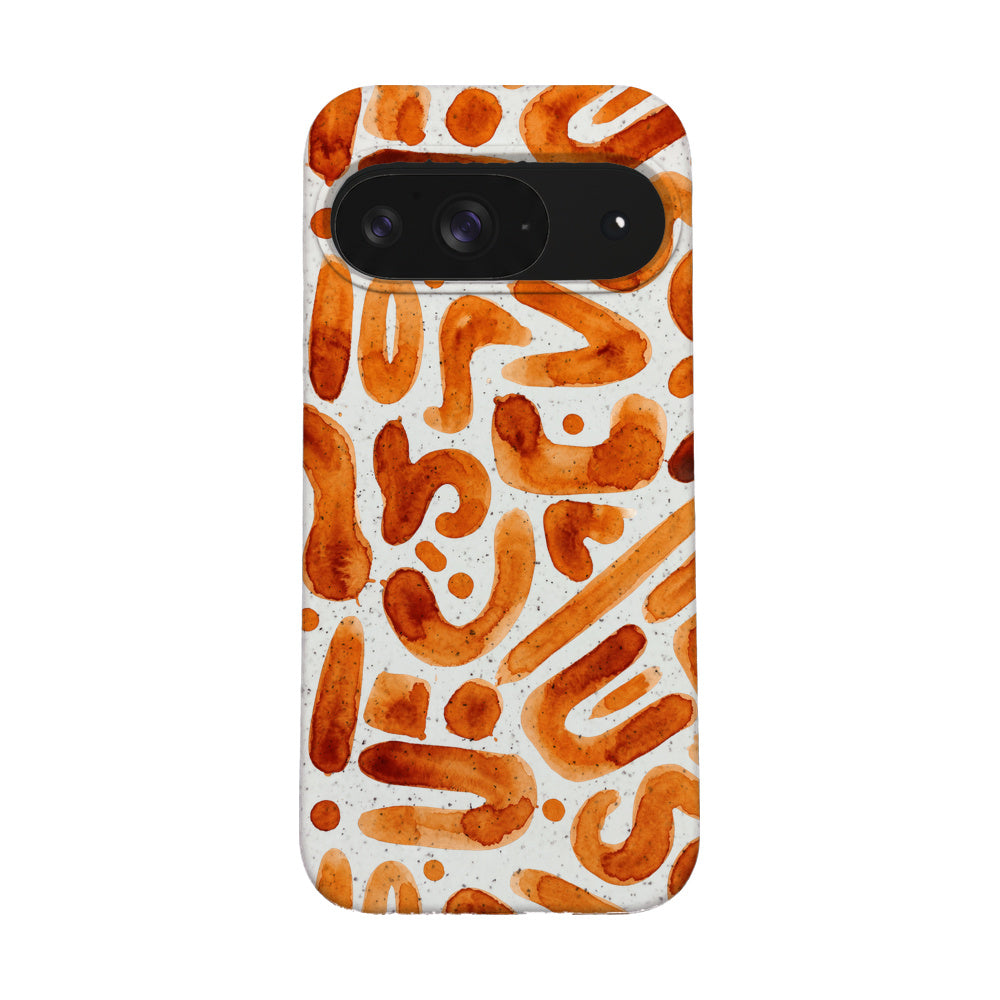 Google Pixel 9 / 9 Pro Hülle - orange - "buchstabensuppe" - nachhaltig