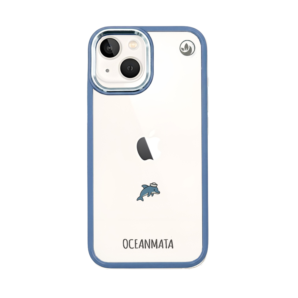 iPhone 13 mini Hülle - Delfin blau - "Captain Dolphin" - nachhaltig