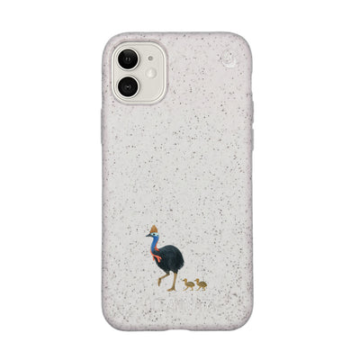 iPhone 11 Case - Cassowary white - "CassowaryStroll" - sustainable