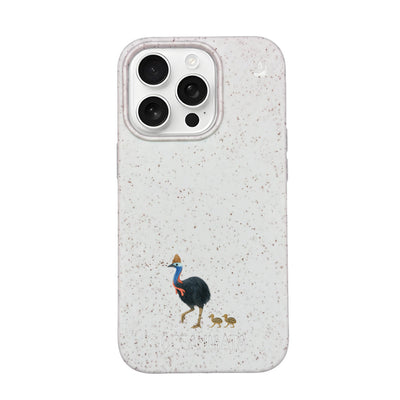 iPhone 16 Pro Max Case - Cassowary White - "CassowaryStroll" - sustainable