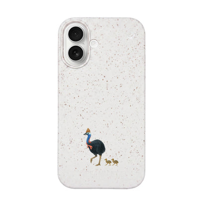 iPhone 17 Hülle - Cassowary weiß - "CassowaryStroll" - nachhaltig