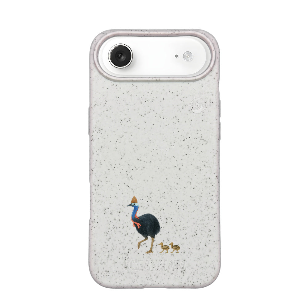 iPhone 17 Air Hülle - Cassowary weiß - "CassowaryStroll" - nachhaltig