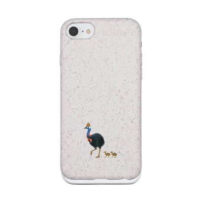 iPhone SE/7/8 Case - Cassowary white - "CassowaryStroll" - sustainable