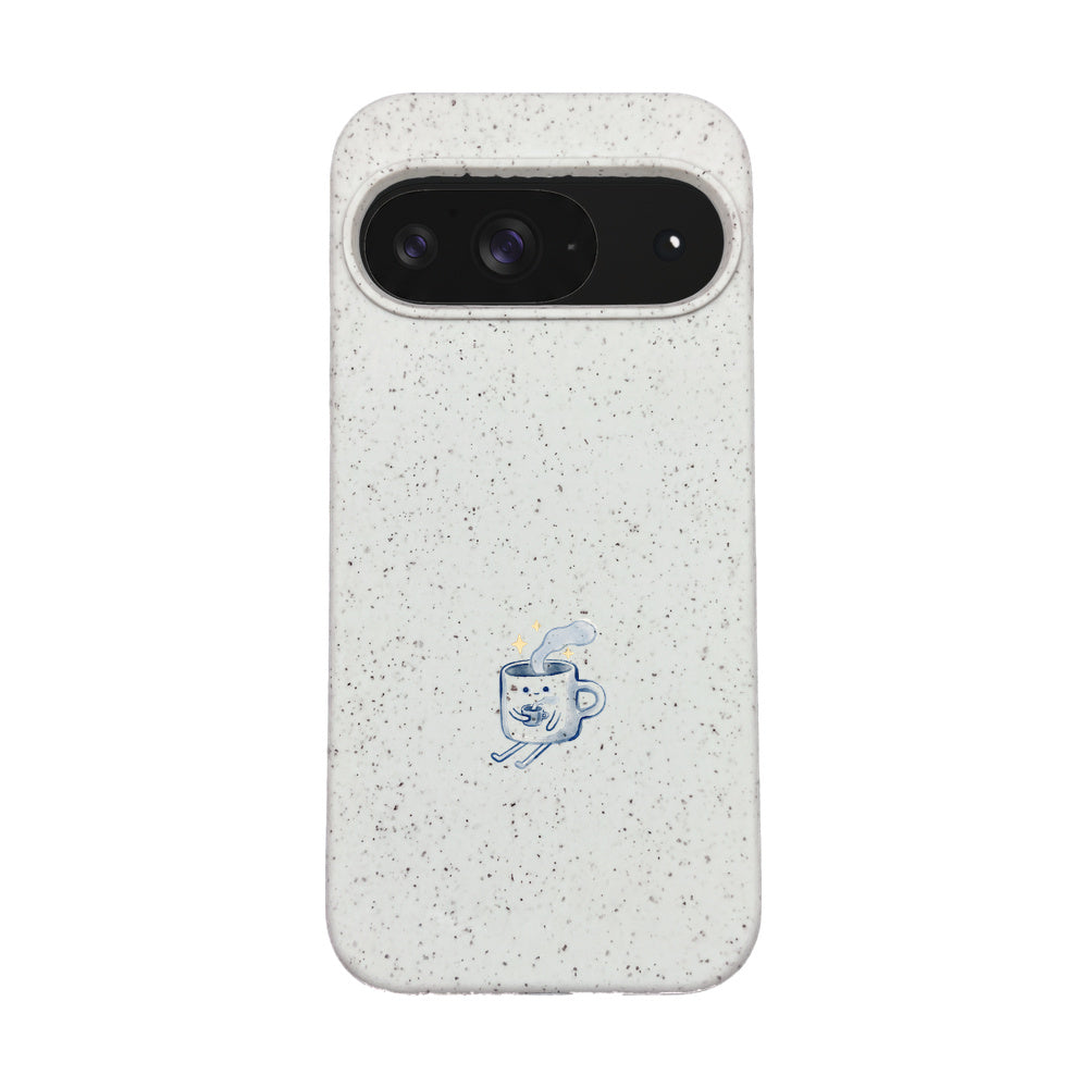 Google Pixel 9 / 9 Pro Case - white - "coffeelove" - sustainable