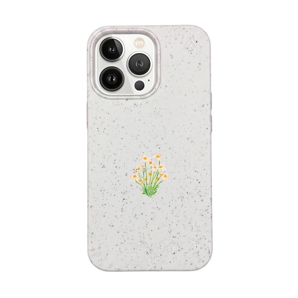 iPhone 13 pro Hülle - Blumen weiß - "Daisy" - nachhaltig
