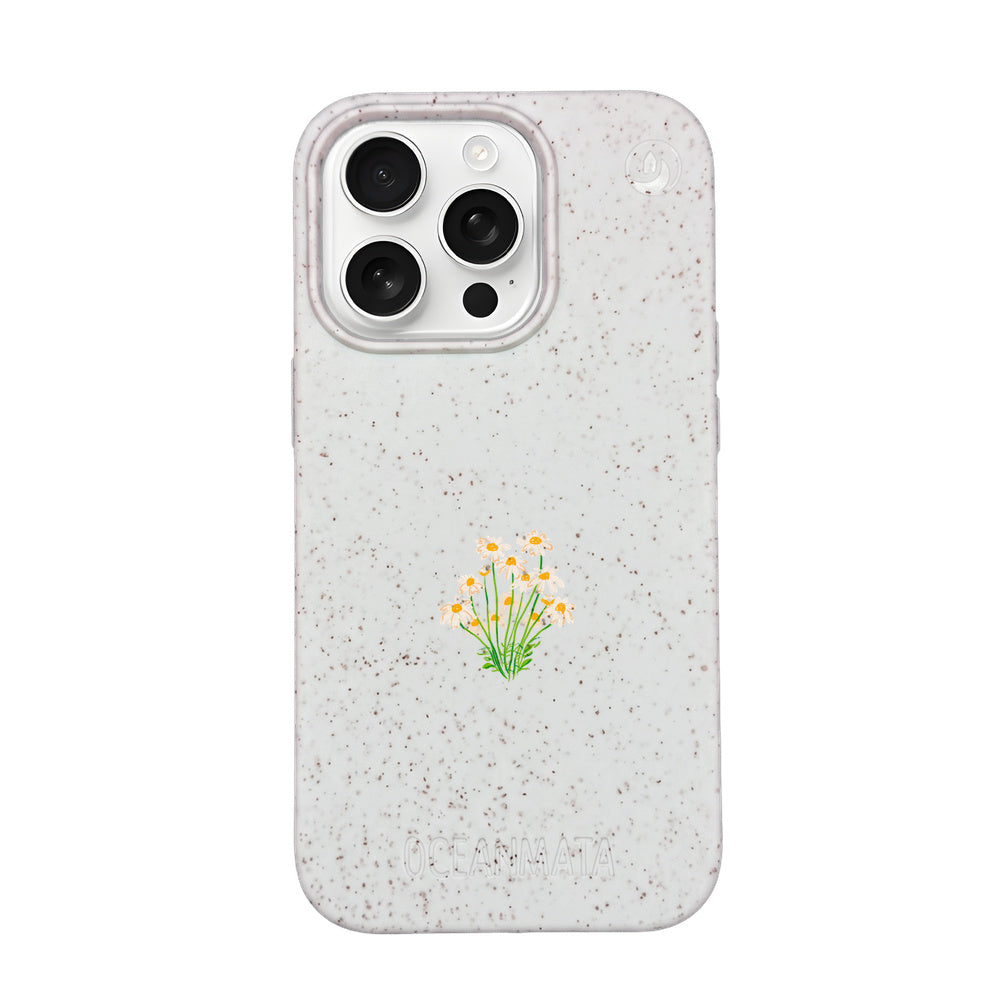 iPhone 16 pro Hülle - Blumen weiß - "Daisy" - nachhaltig