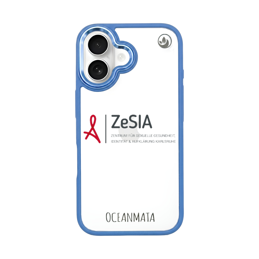 ZeSIA Karlsruhe × OceanMata Hülle Clear – iPhone 16 (Muster)