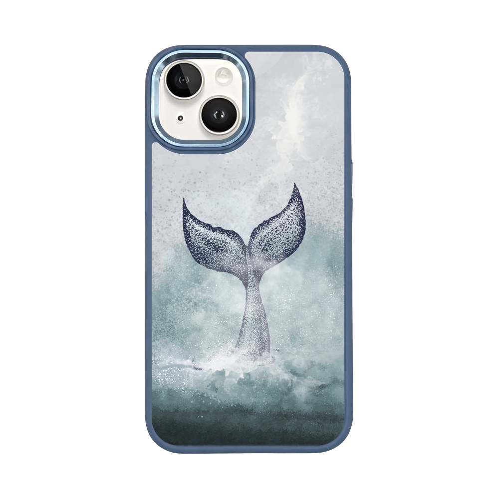 iPhone 14 hoesje - Dolfijnblauw - "Dolphin" - Duurzaam