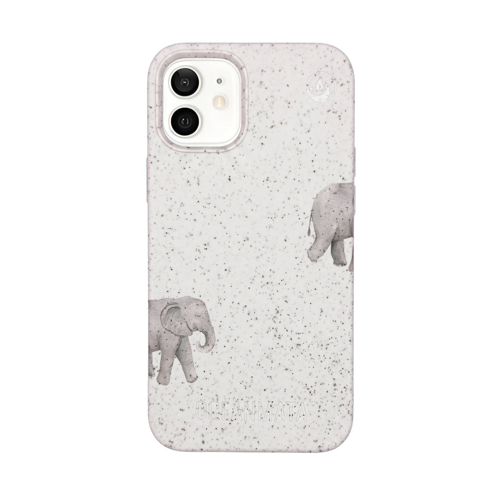 iPhone 12 mini Hülle - Elefant weiß - "Ele-Fant" - nachhaltig