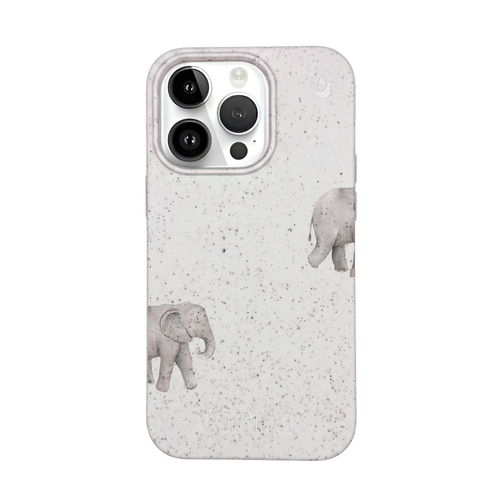 iPhone 14 pro Hülle - Elefant weiß - "Ele-Fant" - nachhaltig