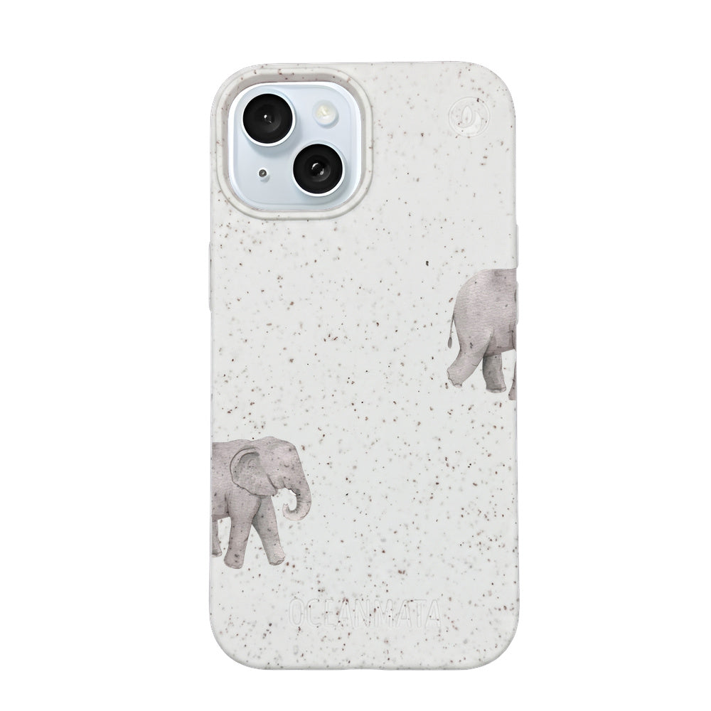 iPhone 15 Hülle - Elefant weiß - "Ele-Fant" - nachhaltig