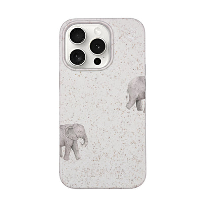 iPhone 15 pro Hülle - Elefant weiß - "Ele-Fant" - nachhaltig