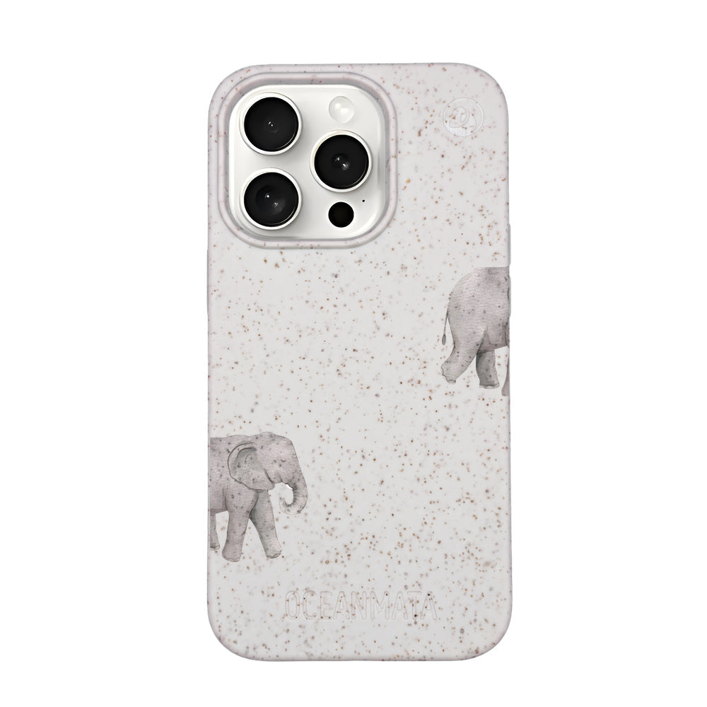 iPhone 15 pro Hülle - Elefant weiß - "Ele-Fant" - nachhaltig