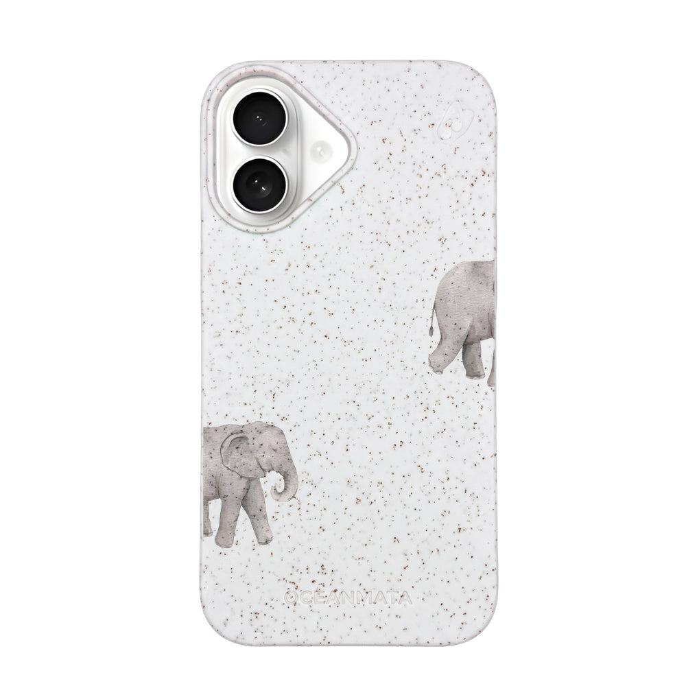 iPhone 16 Hülle - Elefant weiß - "Ele-Fant" - nachhaltig