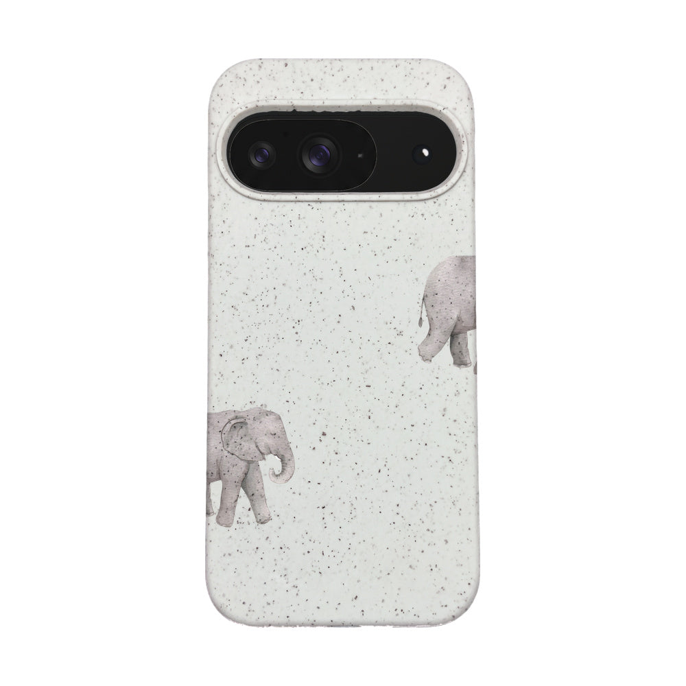 Google Pixel 9 / 9 Pro Case - Elephant white - "Ele-Fant" - sustainable