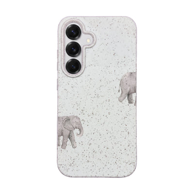 Samsung S25 Hülle - Elefant weiß - "Ele-Fant" - nachhaltig