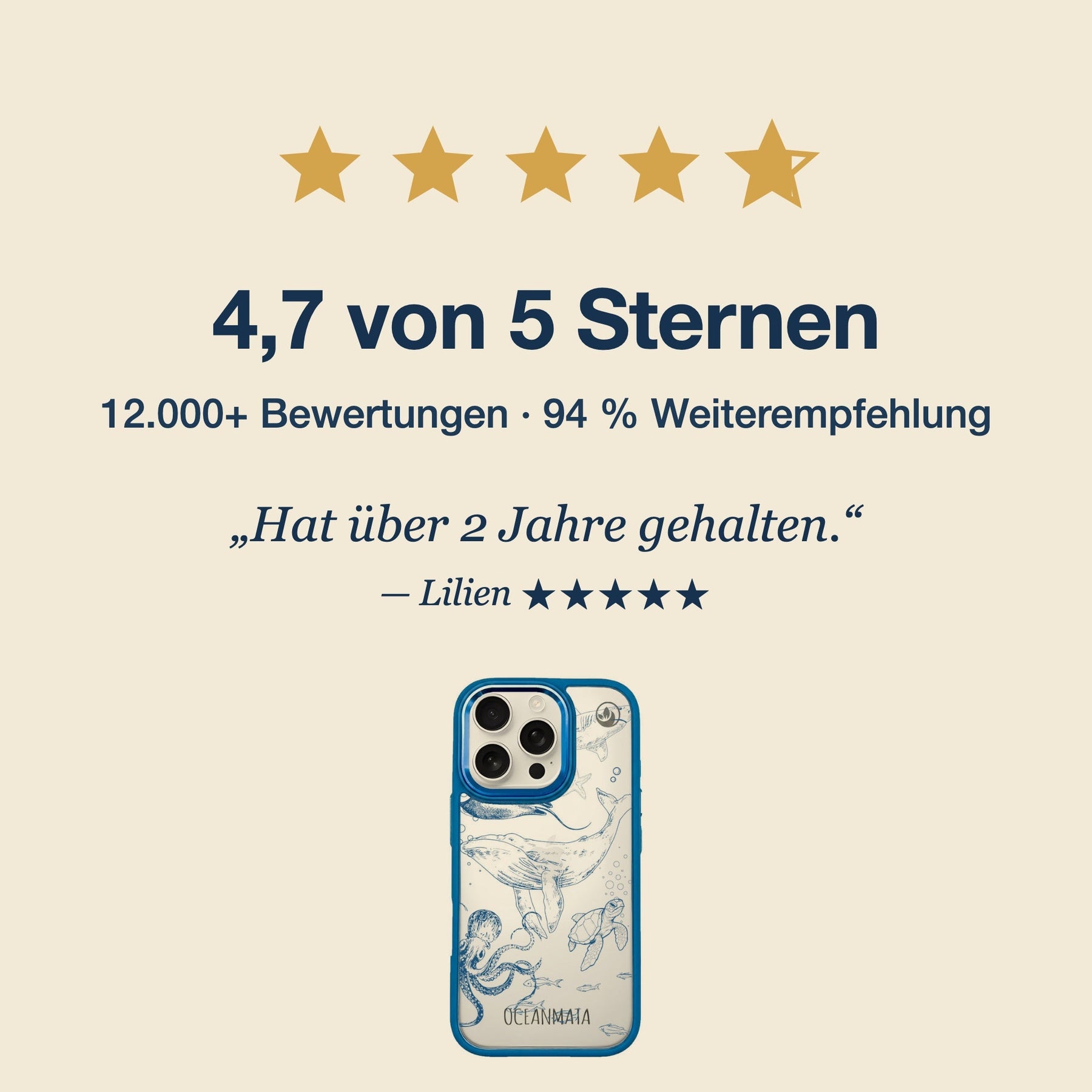 Nachhaltige Handyhülle iPhone 17 pro Freedive aus Ocean Plastic — Bewertungen