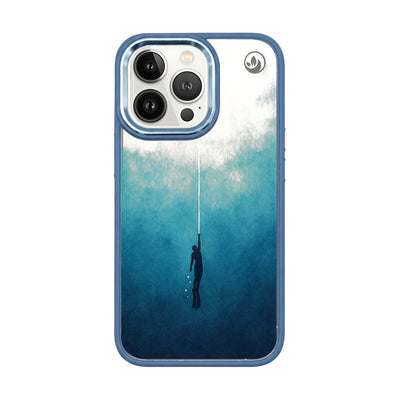 iPhone 13 pro max hoesje - Freedive blauw - "Freedive" - ​​​​duurzaam