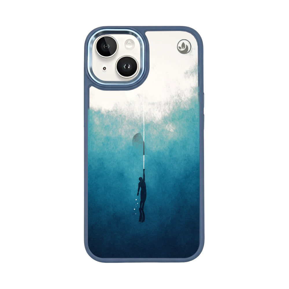 iPhone 14 hoesje - Freedive Blue - "Freedive" - ​​​​duurzaam