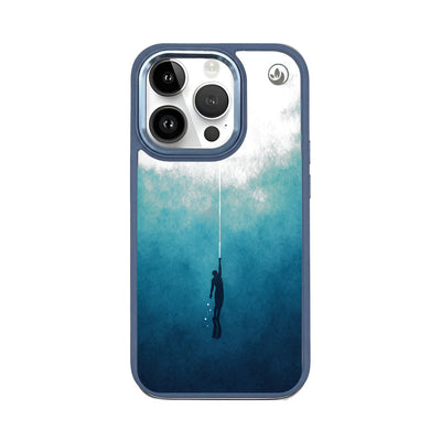 iPhone 14 pro hoesje - Freedive blauw - "Freedive" - ​​​​duurzaam