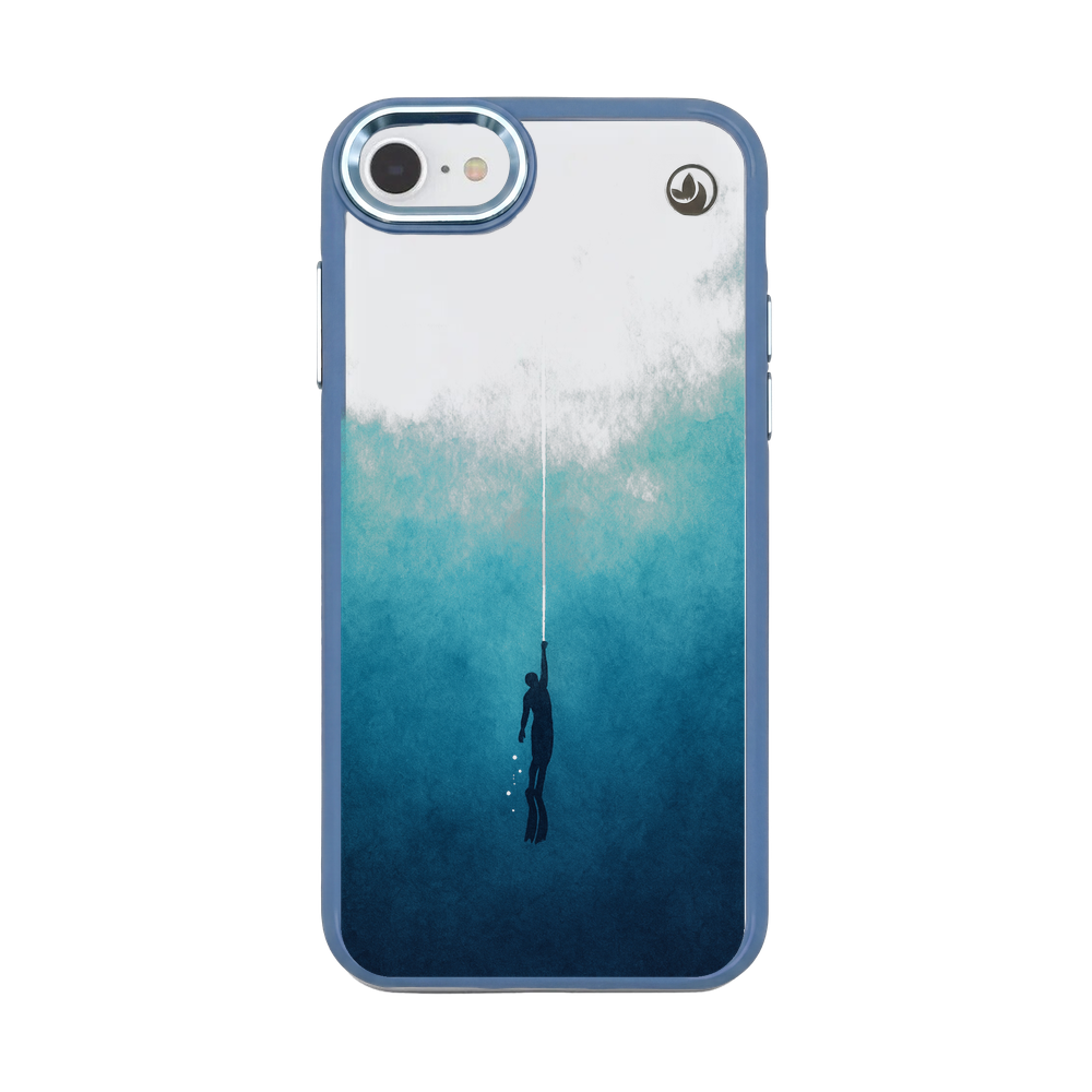 iPhone SE/7/8 hoesje - Freedive Blue - "Freedive" - ​​​​Duurzaam