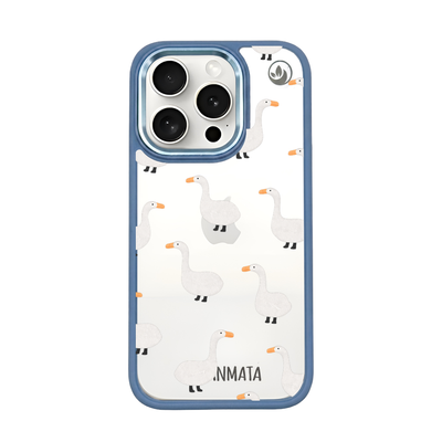 iPhone 15 pro Hülle -  gans blau - "Goose Fella" - nachhaltig
