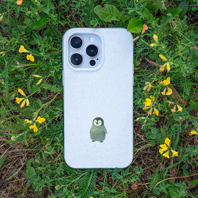 iPhone 12 mini Hülle - Pinguin weiß - "HappyPinguin" - nachhaltig