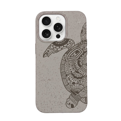 iPhone 16 pro Hülle - beige - "GREEN TURTLE" - nachhaltig