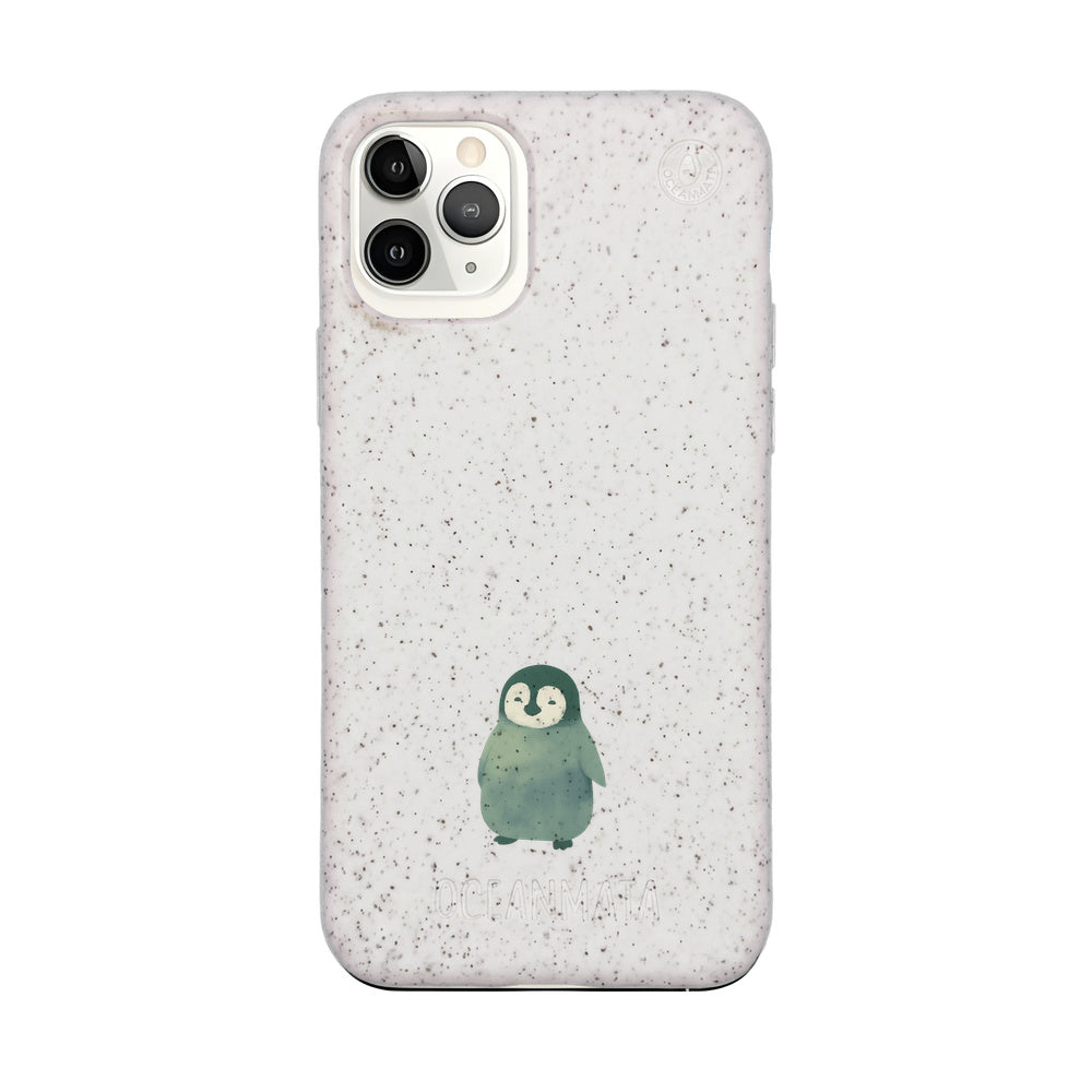 iPhone 11 pro Hülle - Pinguin weiß - "HappyPinguin" - nachhaltig