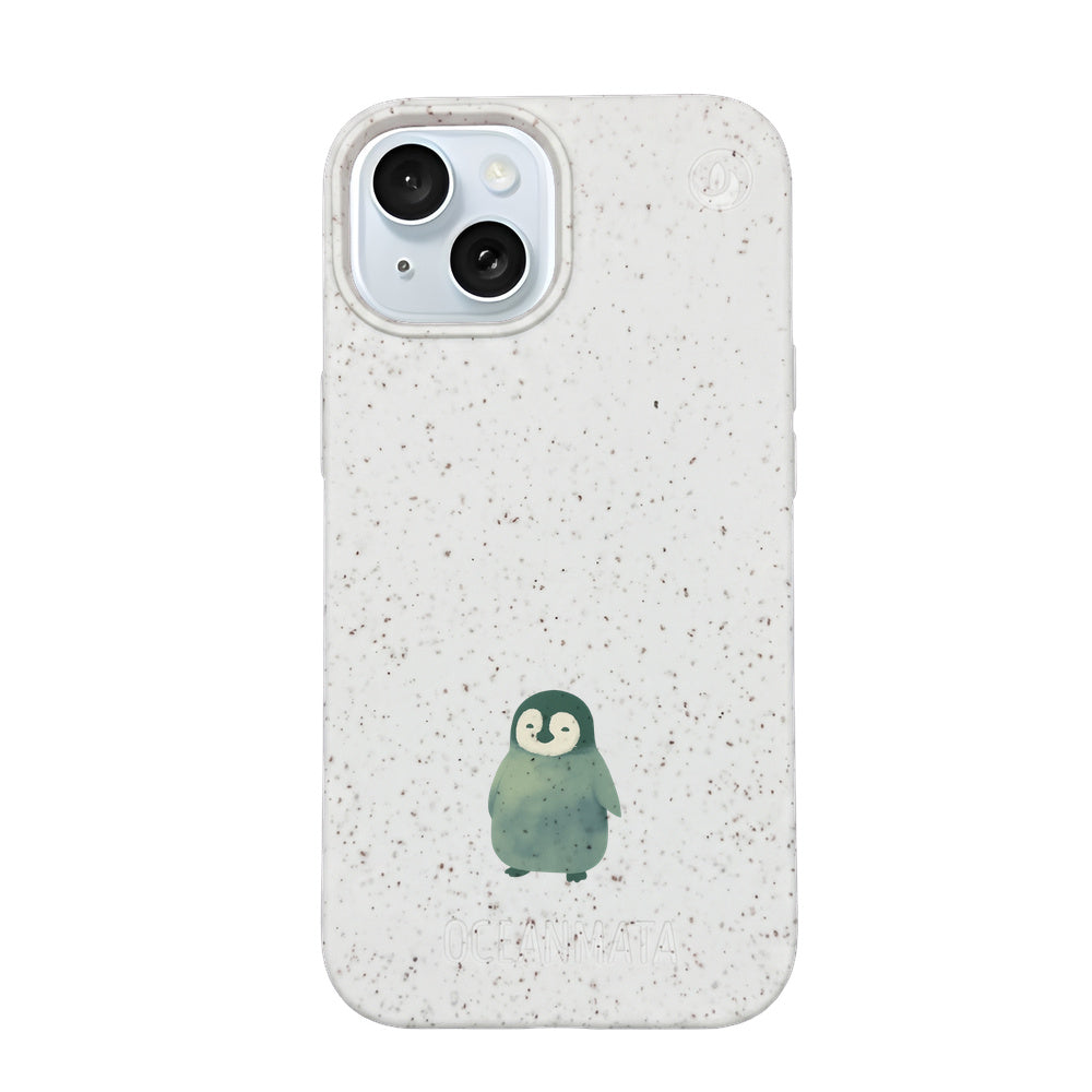 iPhone 15 Hülle - Pinguin weiß - "HappyPinguin" - nachhaltig