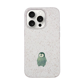 Biologisch abbaubare Handyhülle iPhone 15 pro Happypinguin — kompostierbar — Vorderseite