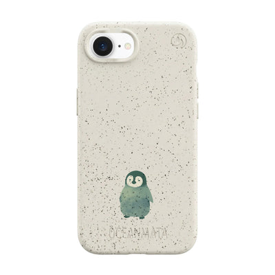 iPhone 16e/17e Hülle - Pinguin weiß - "HappyPinguin" - nachhaltig