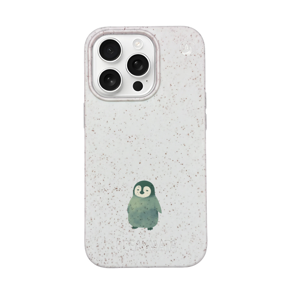 iPhone 16 pro max Hülle - Pinguin weiß - "HappyPinguin" - nachhaltig