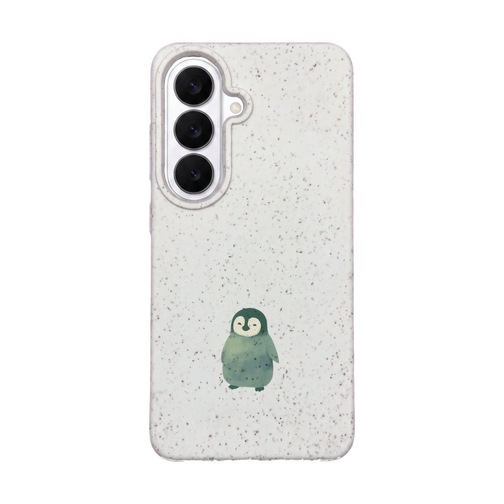Biologisch abbaubare Handyhülle Samsung S26 Happypinguin — kompostierbar — Vorderseite