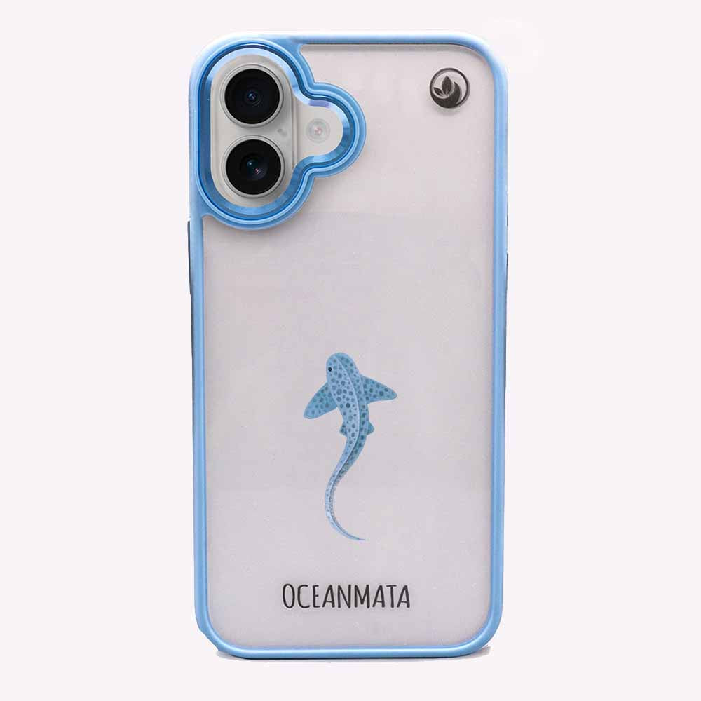 iPhone 16 Hülle - Leopardenhai blau - "BlueLeopard" - nachhaltig