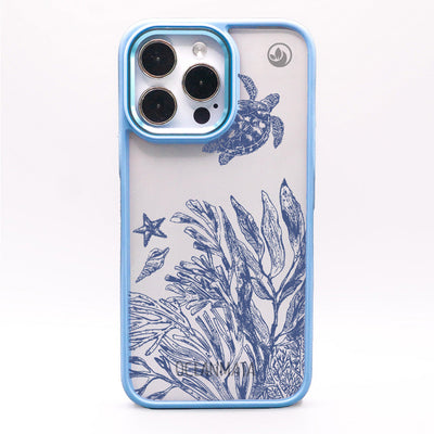 iPhone 15 Hülle - Schildkröten blau - "Silent Wave" - nachhaltig