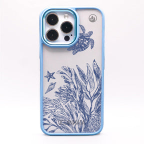iPhone 14 pro Hülle - Schildkröten blau - "Silent Wave" - nachhaltig