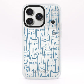 iPhone 17 pro Hülle - Katzen blau - "miau" - nachhaltig