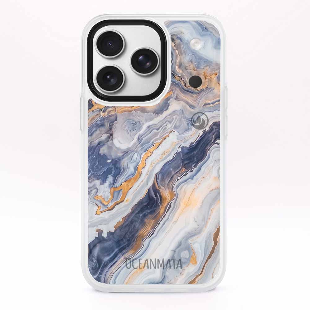 iPhone 17 pro Hülle - marmor blau - "BlueMarble" - nachhaltig