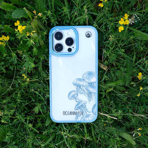 iPhone 15 Hülle -  qualle blau - "Jellies" - nachhaltig